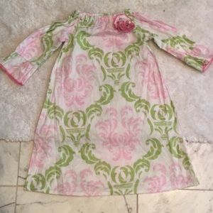 Southern floral dress w/3D neck rosette worn once